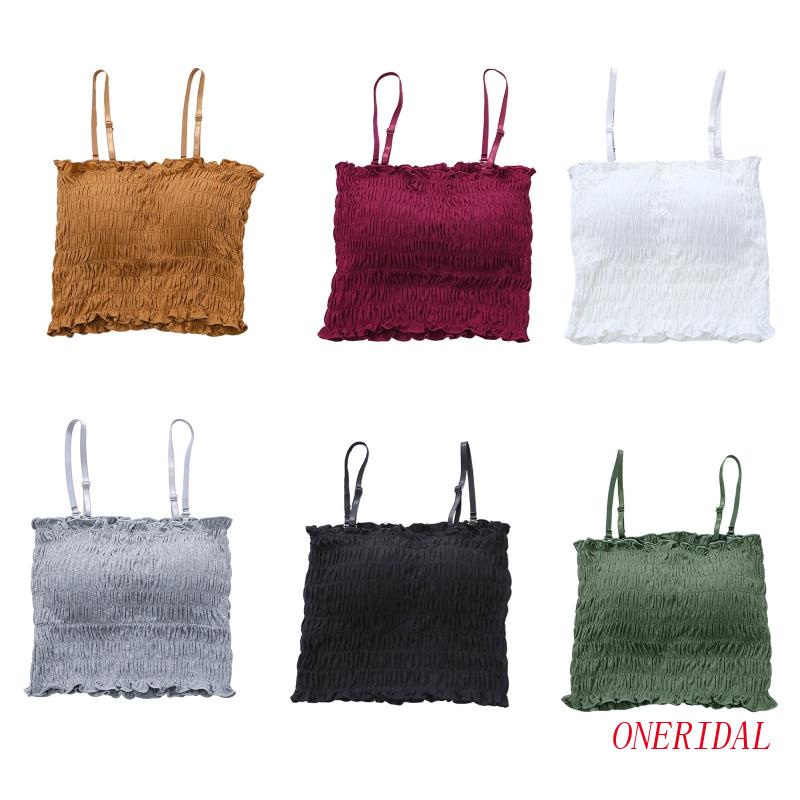 Áo Croptop Hai Dây Có Đệm Ngực Co Giãn Gợi Cảm Thời Trang Mùa Hè Cho Bạn Gái