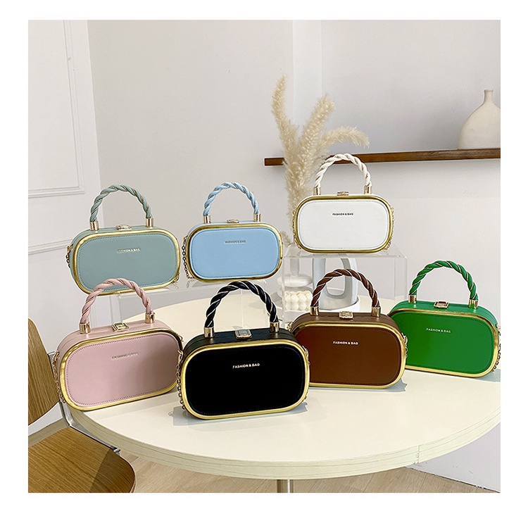 Túi Xách JASMIN NOIR Da PU Phối Dây Xích Có Khóa Thời Trang Cho Nữ