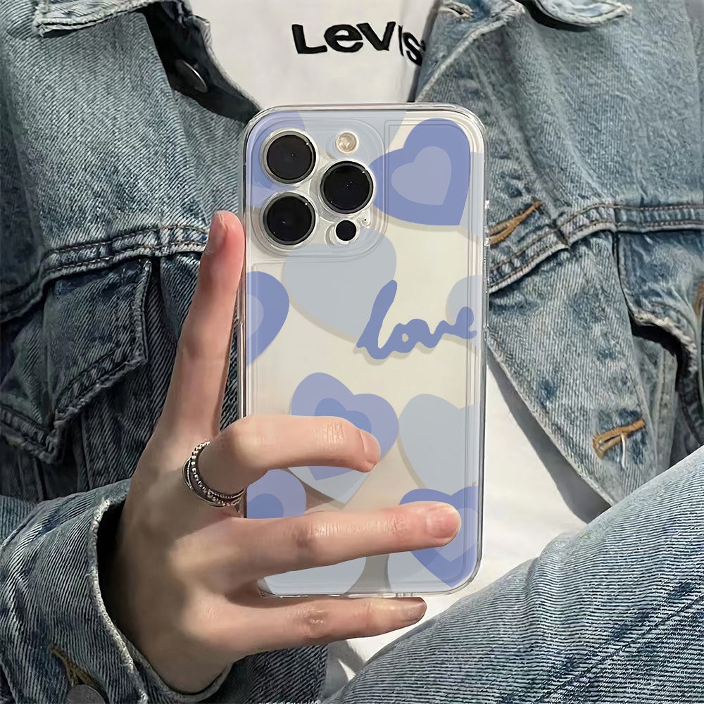 ✅Ốp Điện Thoại Mềm Chống Sốc Màu Xanh Dương 13 6In78 14pro 11 Max Plus Iphone 12 RXWH