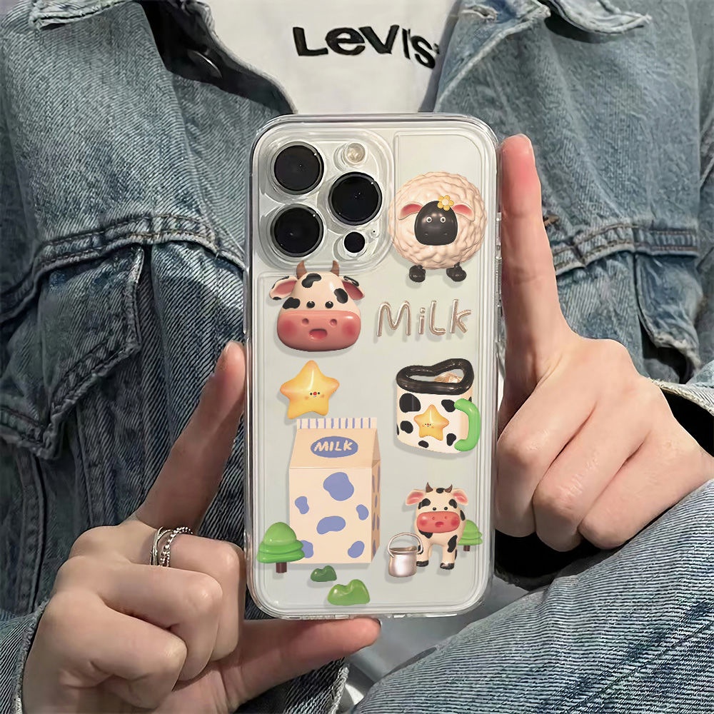 ✅Ốp Điện Thoại Mềm Chống Sốc Họa Tiết Cây Bò Sữa Cho Apple Iphone 13iPhone1278max 6In14Pro plus11 CGZ1