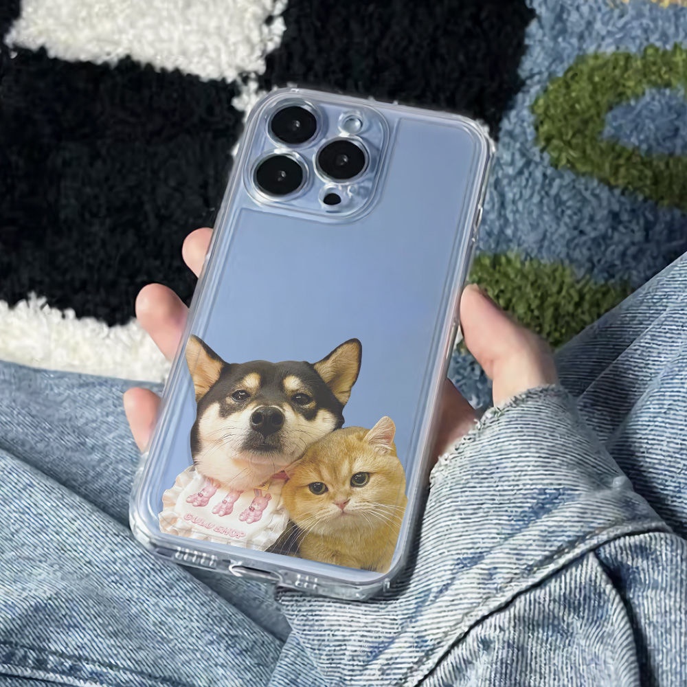 ✅Ốp Điện Thoại Mềm Chống Sốc In Hình Chó / Mèo Đơn Giản Cho Iphone Plus 13 14 Pro 11 Max 78 12 6In ILS0