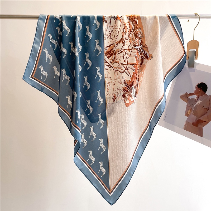 Khăn Choàng Cổ Hình Vuông 70X70Cm Bằng Lụa Thời Trang Thanh Lịch Dành Cho Nữ