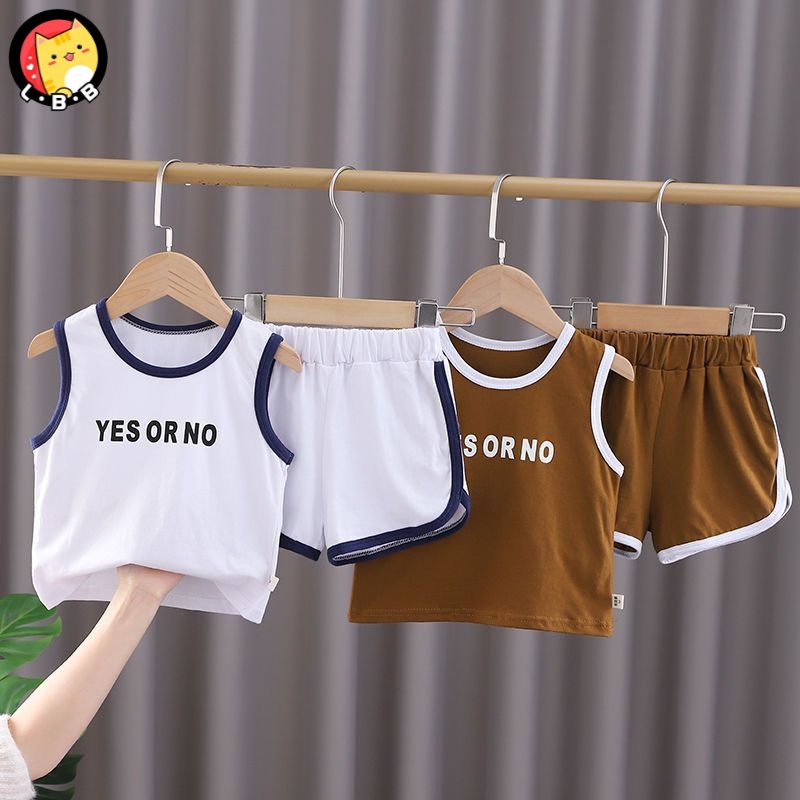 Set Đồ Thể Thao Gồm Áo Ba Lỗ Và Quần Ngắn Thời Trang Mùa Hè Phong Cách Phương Tây Cho Bé Trai 3-5 - 8-10 - 12-13 Tuổi