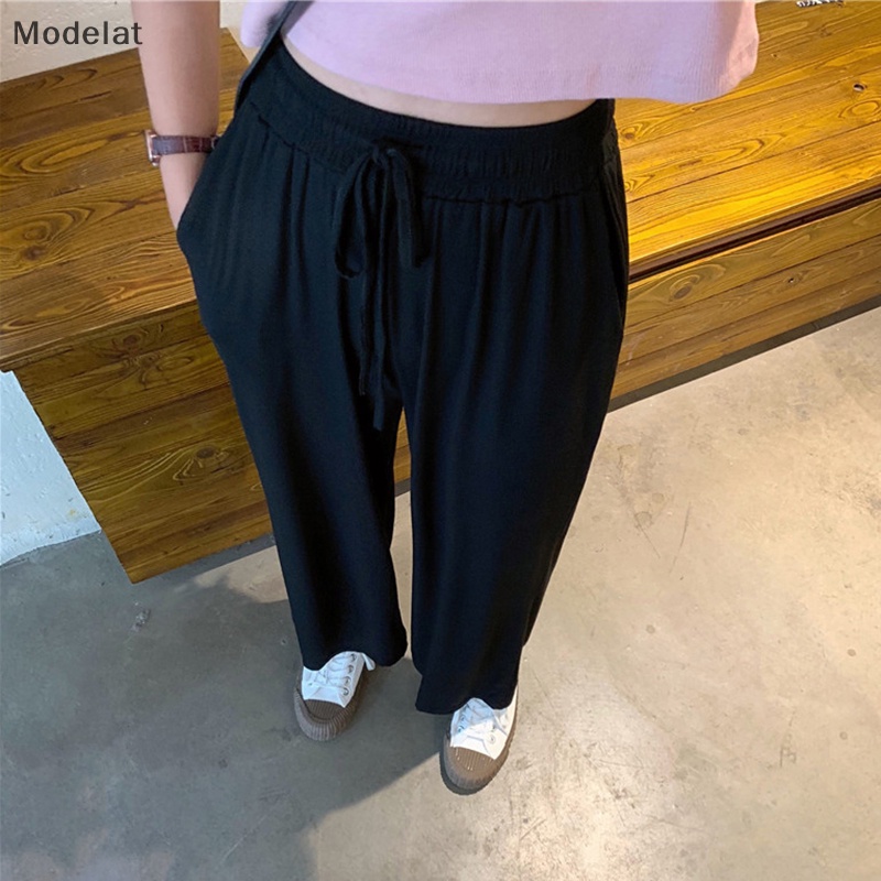 Mfc Quần ống rộng Lưng Cao Màu Trơn Phong Cách Hàn Quốc Thời Trang Mùa Xuân Cho Nữ