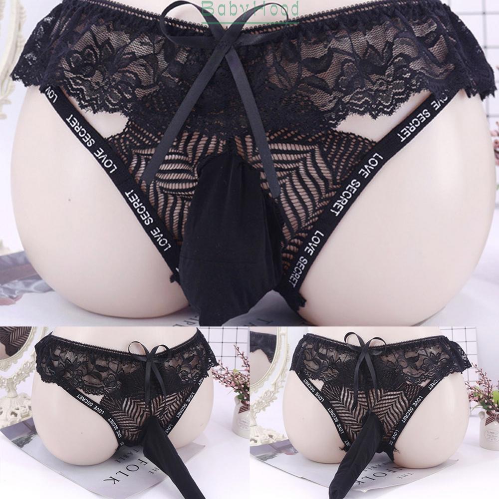 Men\'s Brief Lingerie Low Rise Male Mens Panties Sexy Sheer Lace Solid#BBHOOD