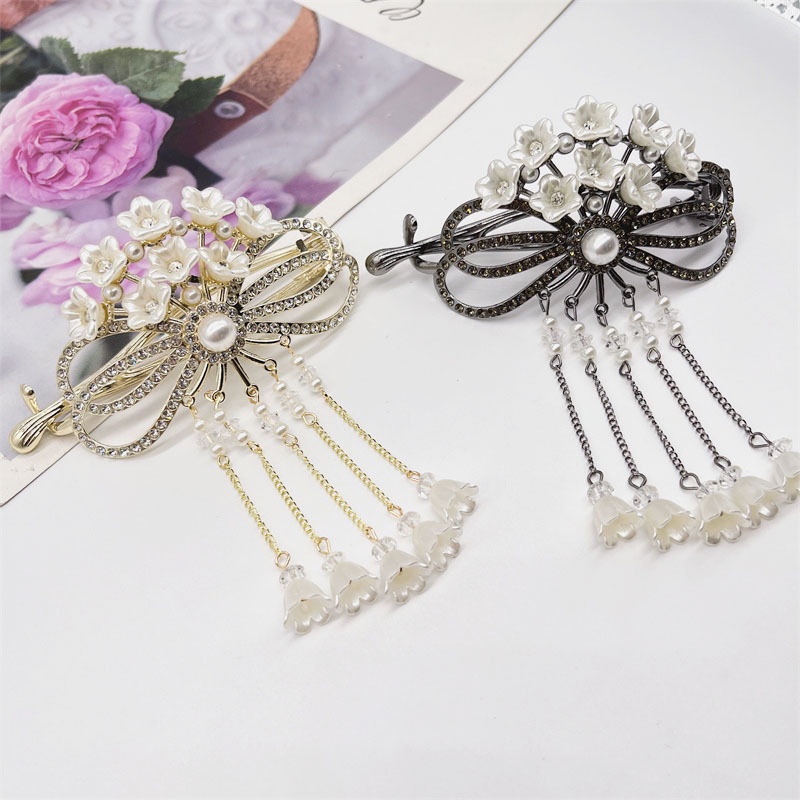 Haimeikang Kẹp Tóc Đính Đá Và Ngọc Trai Thời Trang Mới Cho Nữ