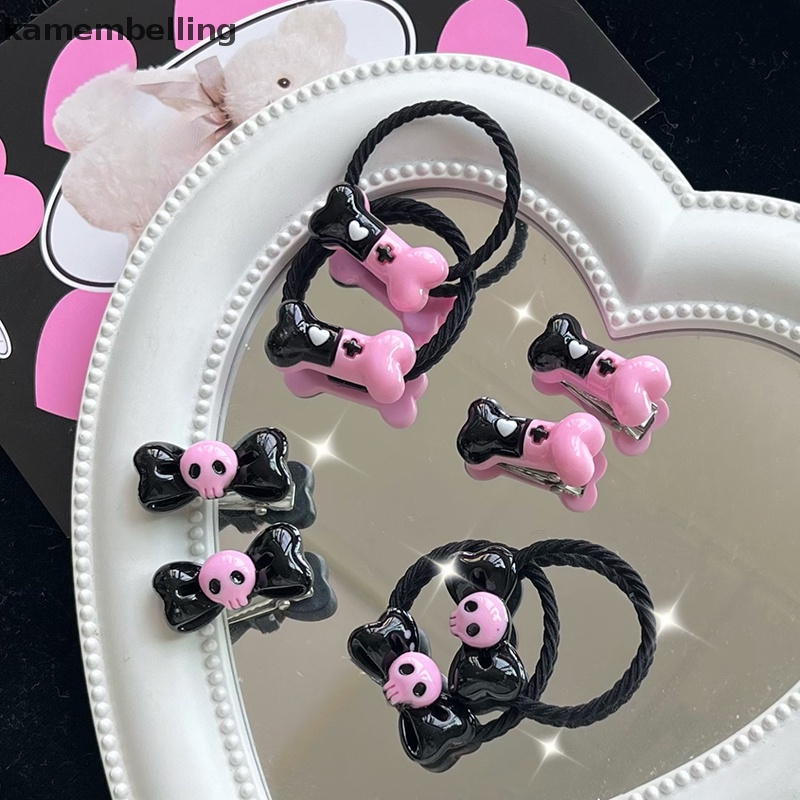 Kẹp Tóc Hình Xương Hoạt Hình Phong Cách Lolita Dễ Thương Cho Nữ