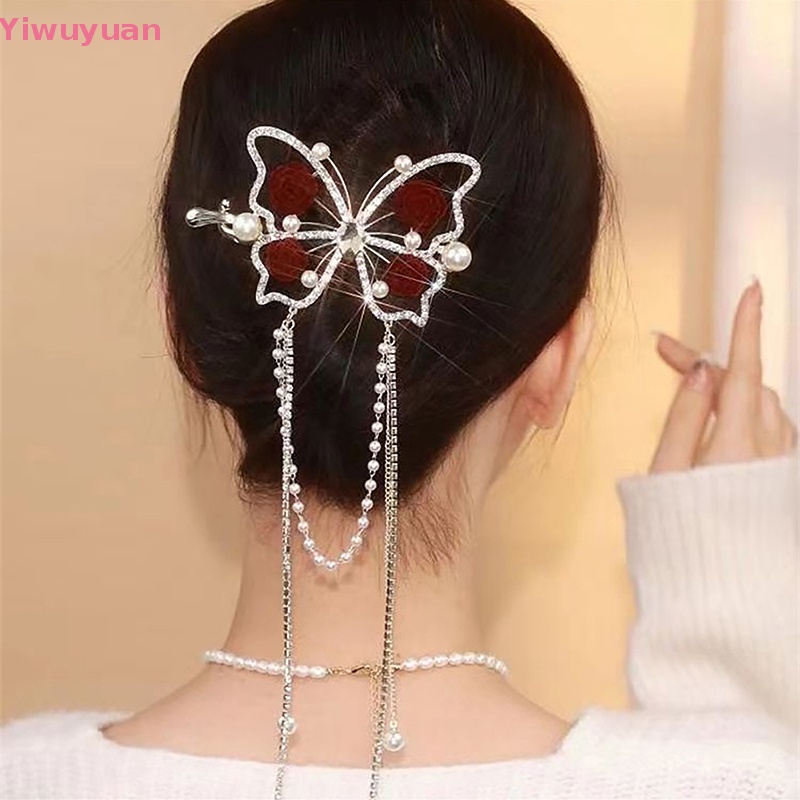 Kẹp Tóc Hoa Hồng Đính Ngọc Trai Nhân Tạo Thời Trang