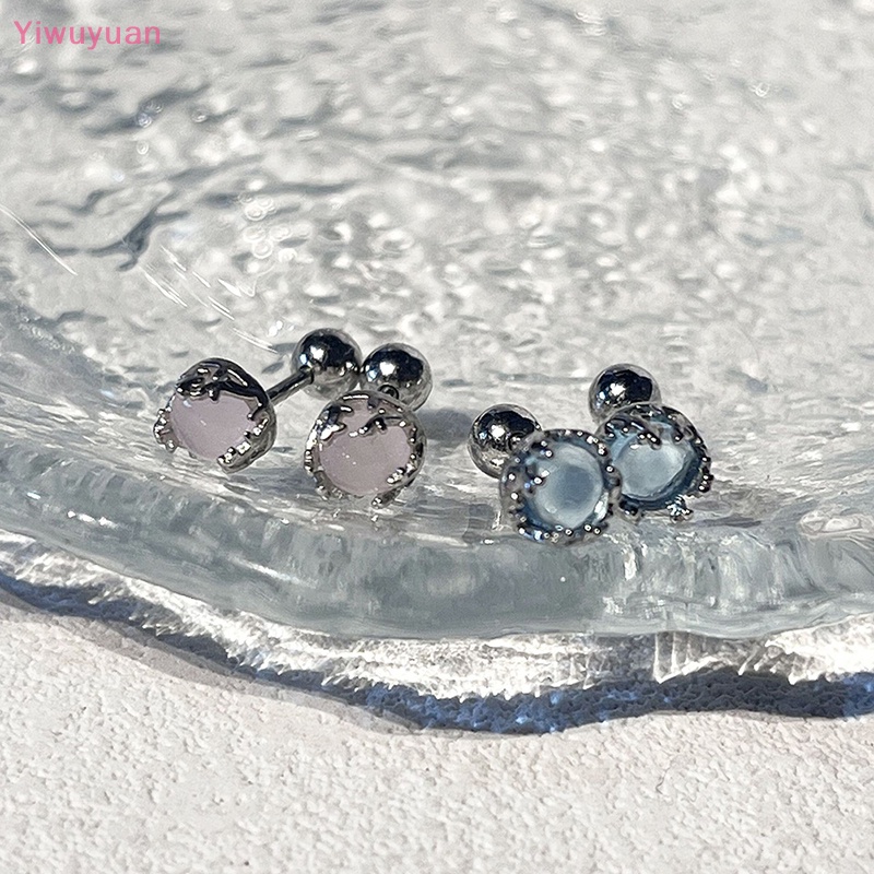 1 Đôi Khuyên Tai Xoắn Ốc Đính Đá Zircon Nhiều Màu Mới