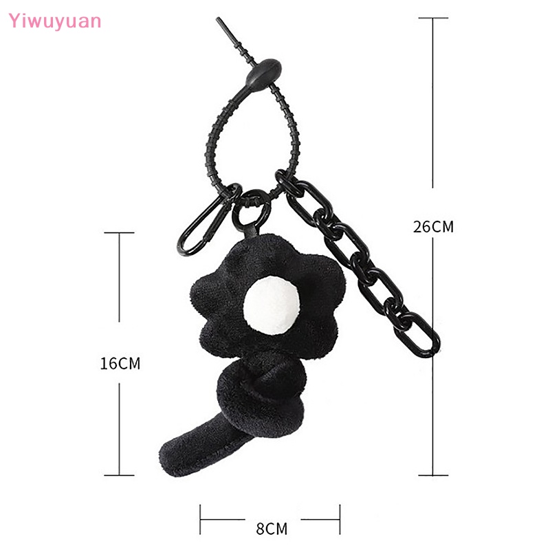 < Yiwuyuan > Móc Khóa Hình Hoa Xoắn Nhỏ Mềm Mại Màu Đen Tươi Mới Dễ Thương Sáng Tạo Cho Nữ