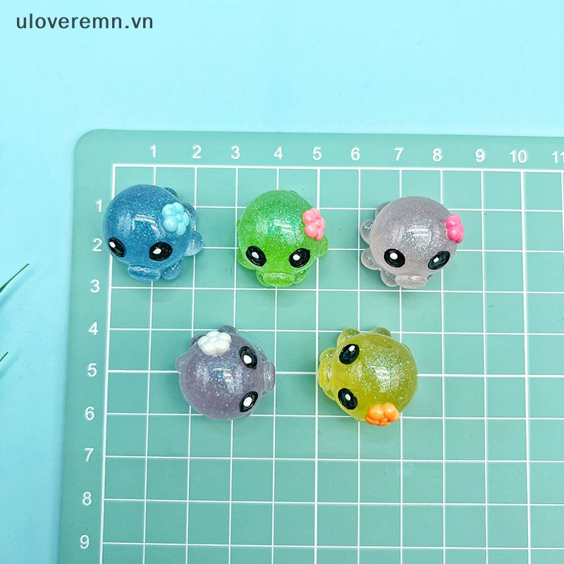 Bộ 2 Tượng Bạch Tuộc Hoạt Hình Phát Sáng Bằng Nhựa Resin Trang Trí Tiểu Cảnh