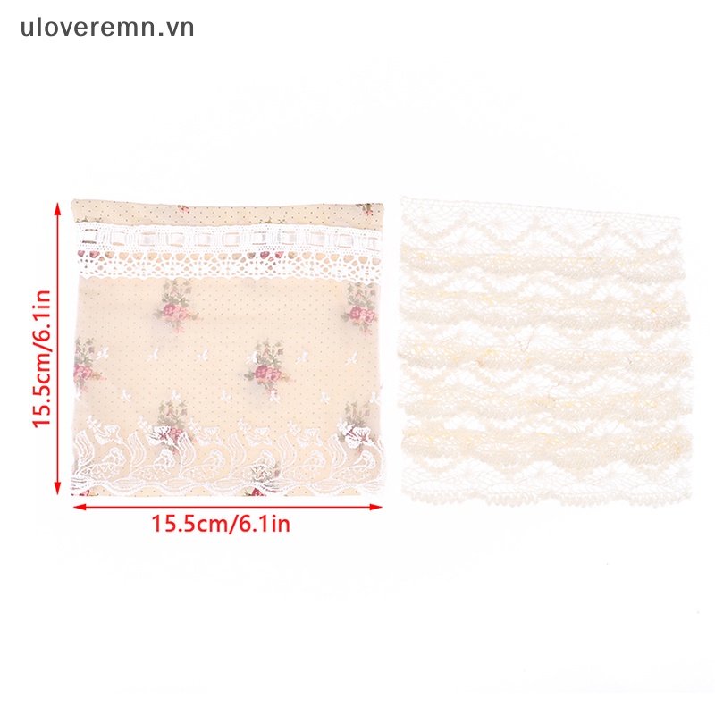 1 Bộ Chăn Ga Và Vỏ Gối Phối Ren Trang Trí Nhà Búp Bê Tỉ Lệ 1: 12