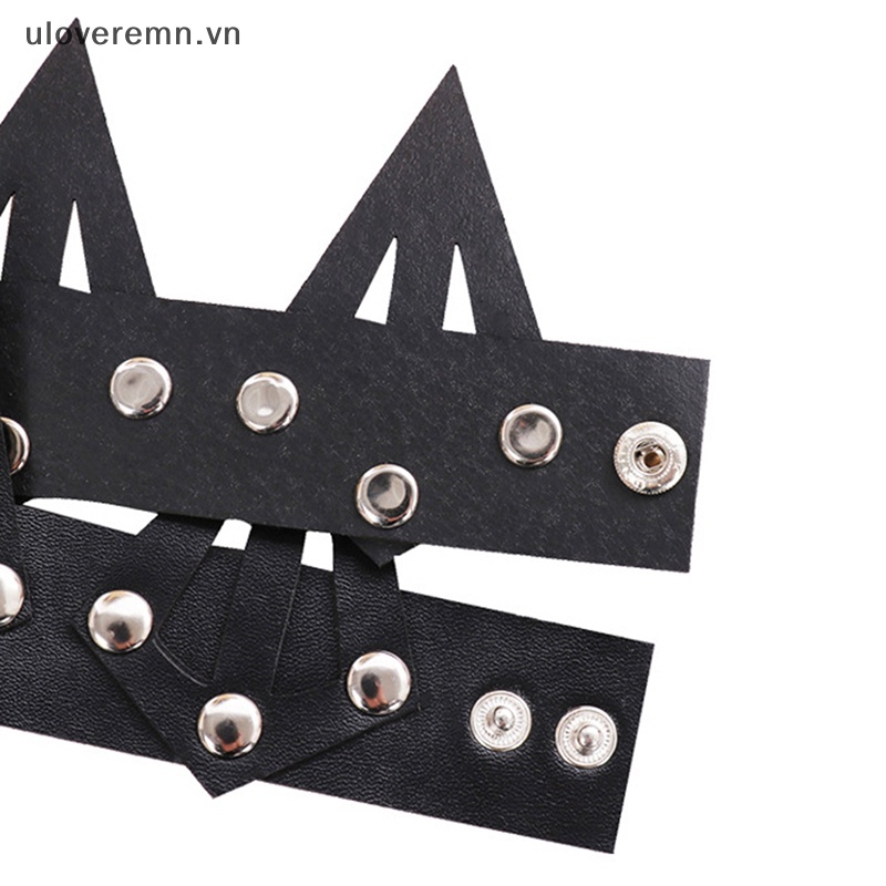 Băng Đô Cài Tóc Bằng Da Hình Vương Miện Phong Cách Gothic