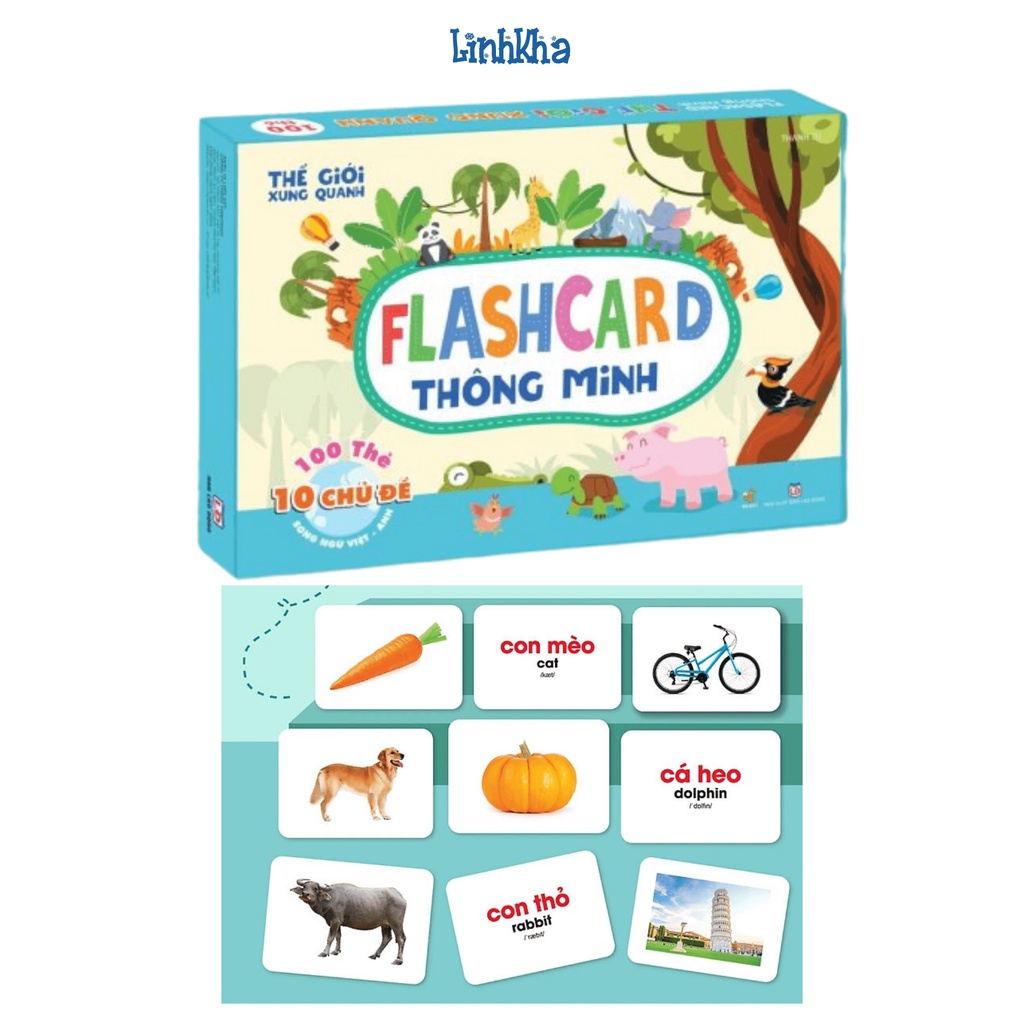 Flashcard - Bộ 100 Thẻ Học Thông Minh Song Ngữ Glenn Doman Thế Giới Xung Quanh (vàng nhạt) TN Books