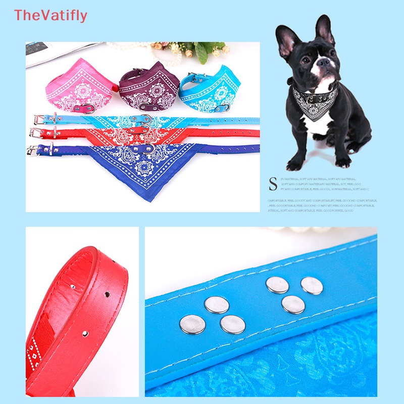 [Thevalifly] Khăn Quàng Cổ Tam Giác In Họa Tiết Dễ Thương Có Thể Điều Chỉnh Cho Thú Cưng
