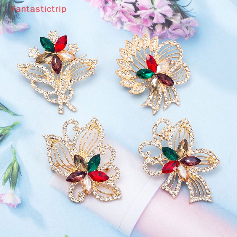 Ghim Cài Áo Hình Hoa Đính Đá Nhiều Màu Sắc Phong Cách Vintage Thời Trang Cho Nữ