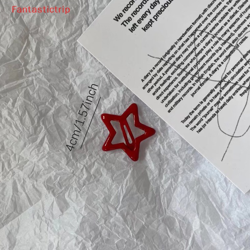 [Fantastictrip] Set 5 Kẹp Tóc Hình Ngôi Sao Đỏ May Mắn Bằng Kim Loại Cho Nữ Dự Tiệc Mới