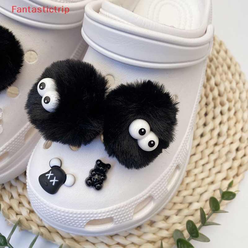 [Fantastictrip] Phụ Kiện Nút Gắn Bóng Lông Dễ Thương Có Thể Tháo Rời Cho Giày Diy Mới