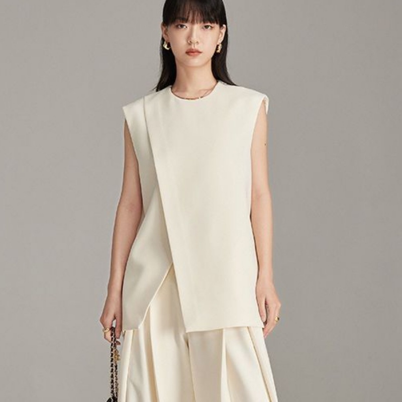 Áo Vest Hai Dây Xếp Ly Dáng Ôm Thời Trang Mùa Hè 2023 Dành Cho Bạn Nữ