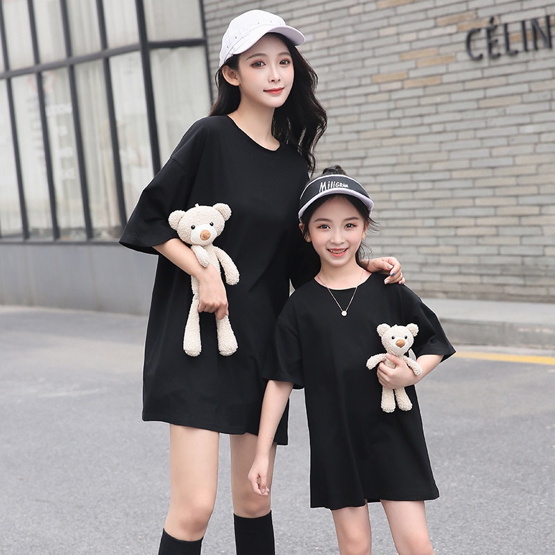 Áo Thun Ngắn Tay Cổ Đứng In Hình Gấu Nhỏ IQ Thời Trang Cho Gia Đình