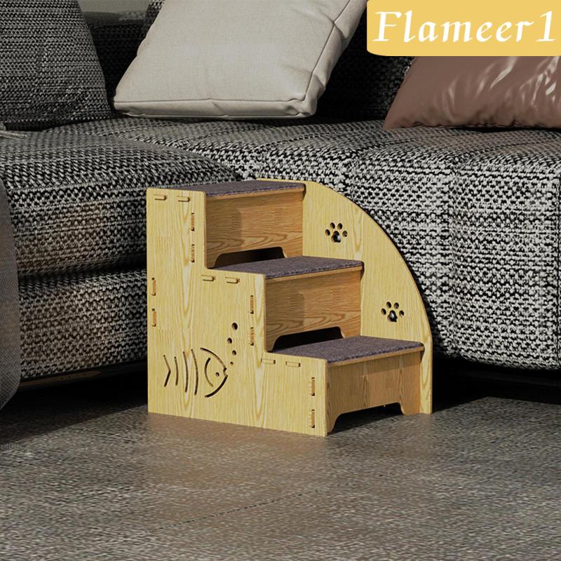 Bậc Thang Leo Bằng Gỗ Chống Trượt Cho Thú Cưng Chó Mèo 1]