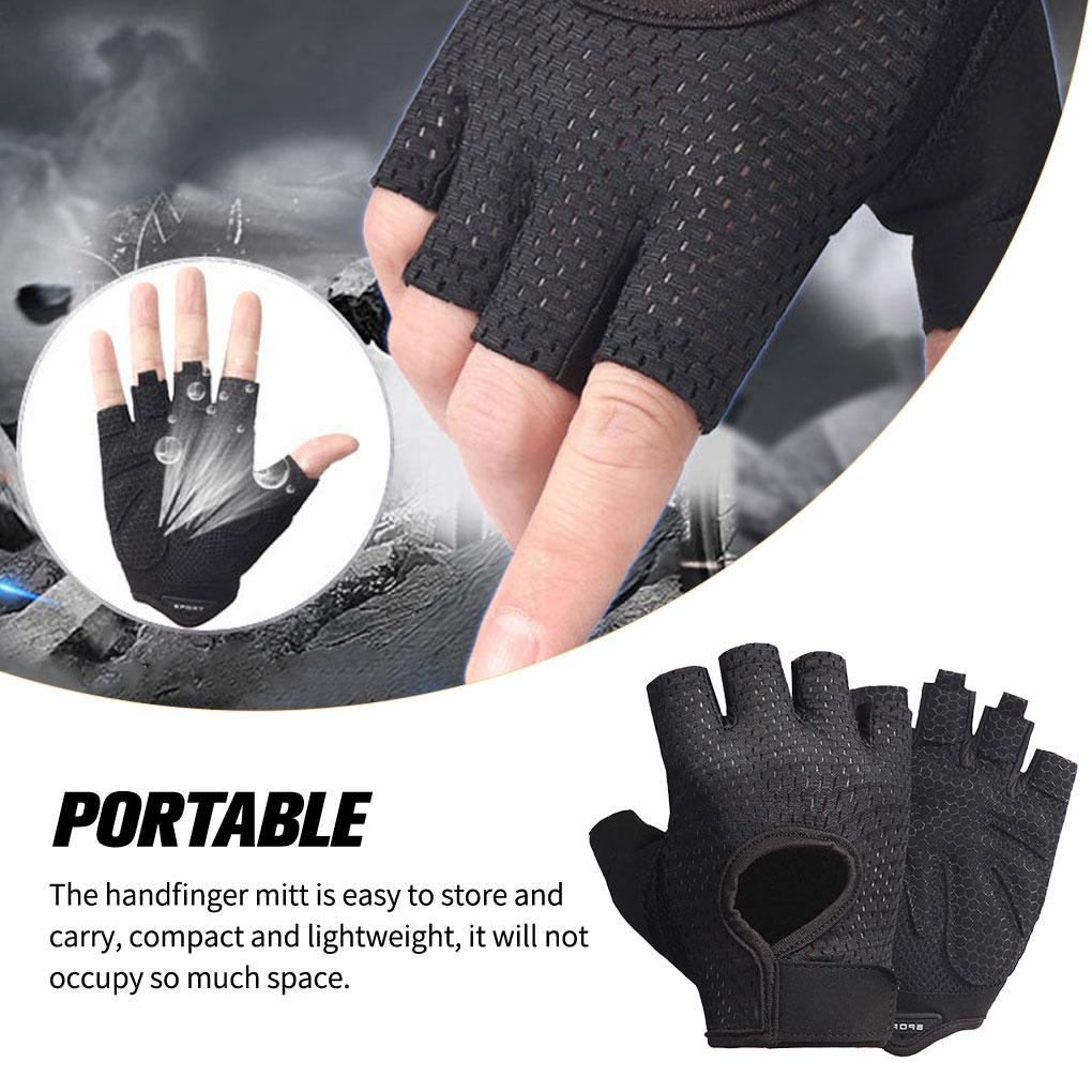 1 Đôi Găng Tay Thể Thao Nửa Ngón Chống Sốc Chống Trượt Co Giãn Bảo Vệ Khi Lái Xe