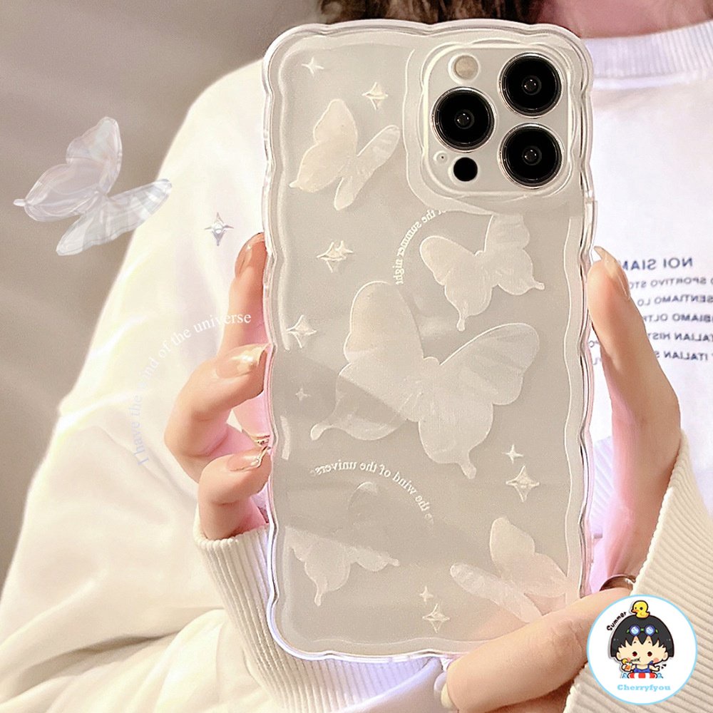 Ốp Điện Thoại TPU Mềm Chống Sốc Họa Tiết Bướm Cho IPhone 14 Pro Max 13 12 11 Pro Max XS XR 7 8 Plus