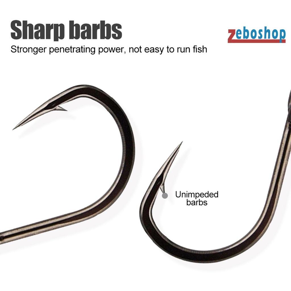 Set 100 Móc Câu Cá Hình Tròn Bằng Thép Carbon Sắc Bén Chắc Chắn