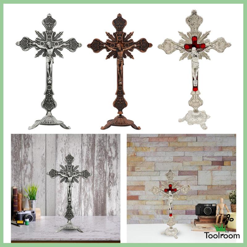 Cây Thánh Giá Kim Loại 10 Inches Để Bàn Trang Trí Nhà Cửa