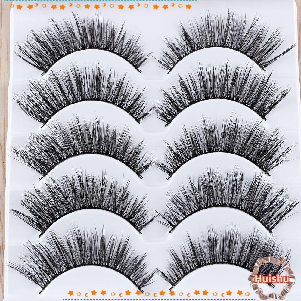 Set 5 Cặp Lông Mi Giả Handmade Tái Sử Dụng Linh Hoạt Tự Nhiên