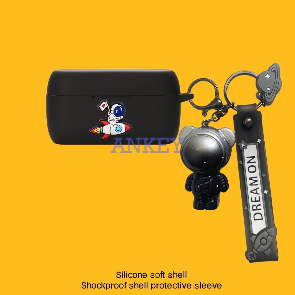 For JBL Tune 130 230 NC 215 120 125 Earphone Silicone Case Black Kaws Earbuds Soft Protective Headphone Cover Headset Skin with Pendant