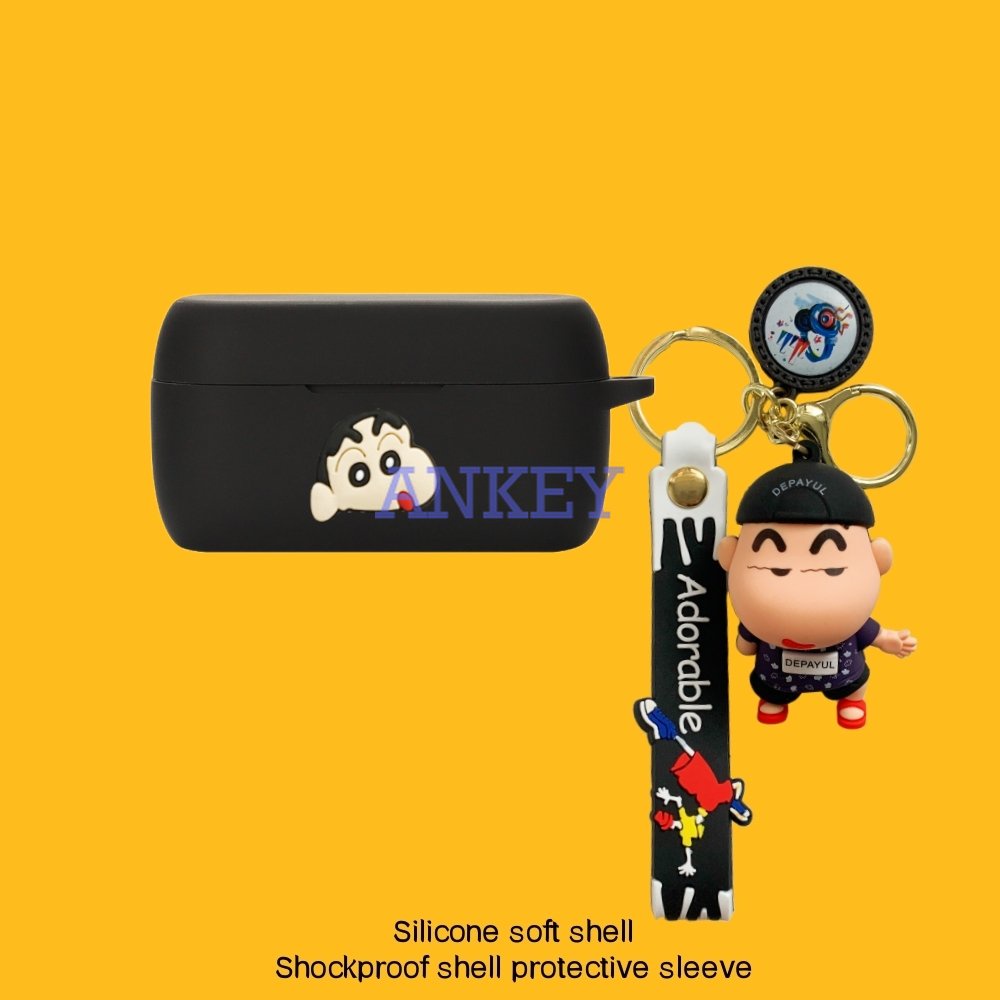 For JBL Tune 130 230 NC 215 120 125 Earphone Silicone Case Black Kaws Earbuds Soft Protective Headphone Cover Headset Skin with Pendant