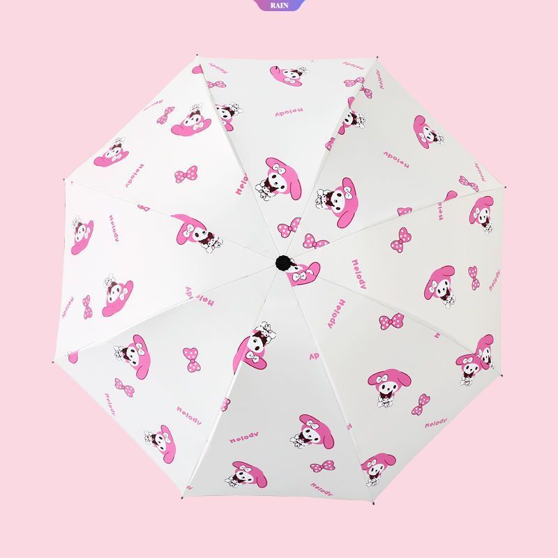 SANRIO Dù Gấp Tự Động Chống Nắng Mưa / Tia UV Họa Tiết Hoạt Hình My Melody Cinnamoroll Đáng Yêu