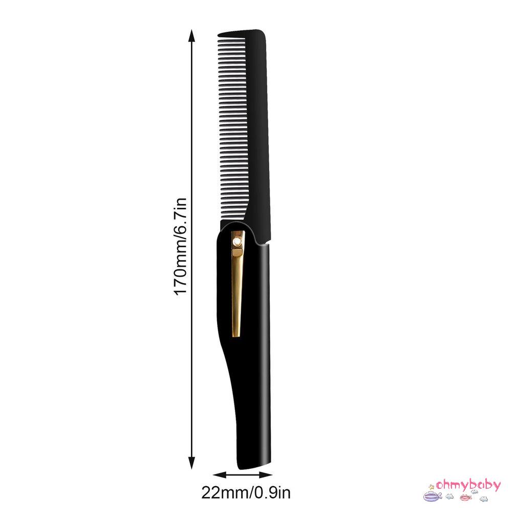 [InStock] Nam Tóc Chuyên Nghiệp Chải Handmade Gấp Kẹp Có Thể Gập Lại Di Động Du Lịch Ria Mép Râu Lược Dụng Cụ Làm [Z/6]