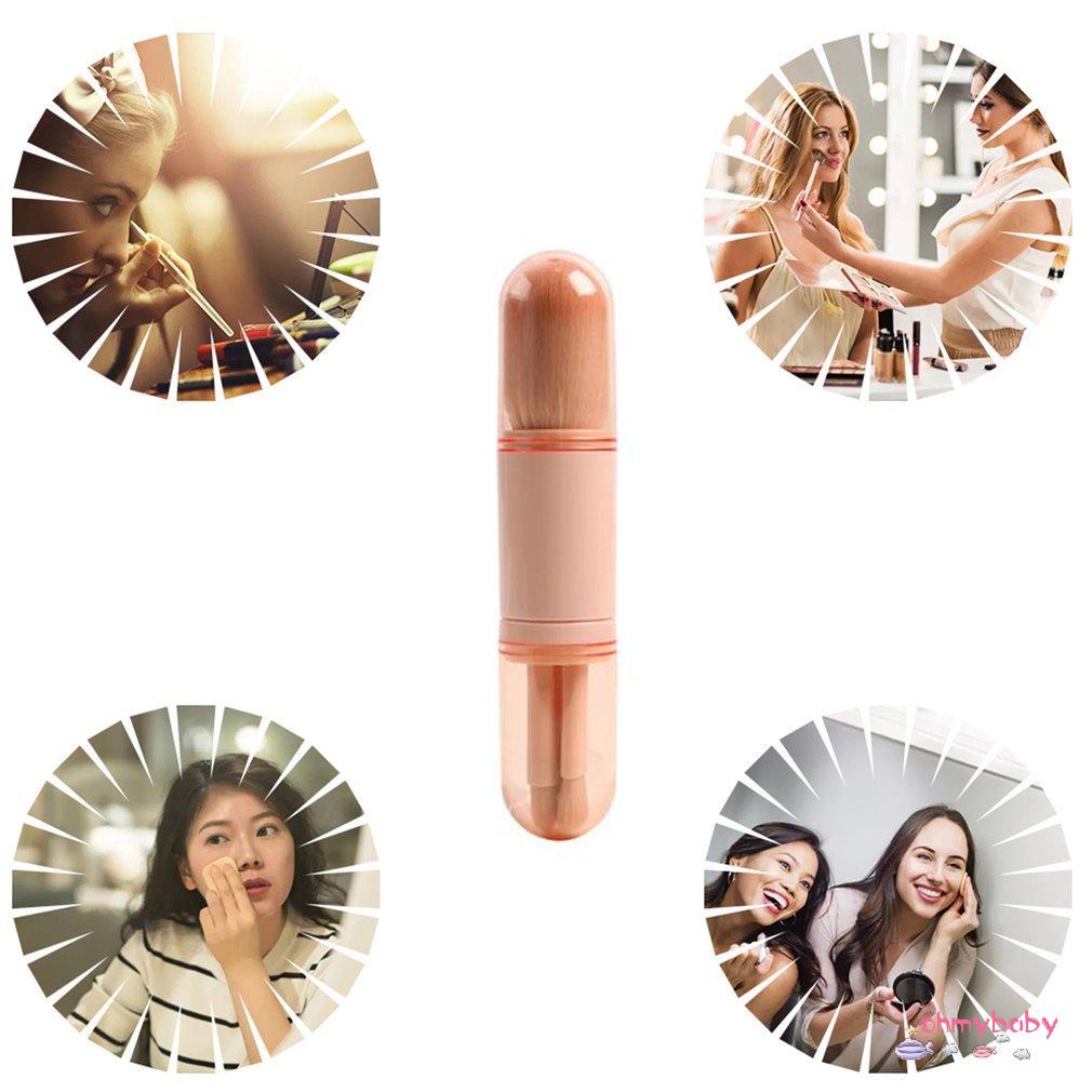 [Ready] Bộ Cọ Trang Điểm Có Thể Thu Vào Di Động 4 Trong 1 Bột Cao Cấp Phấn Mắt Phụ Kiện Làm Đẹp [Z/10]