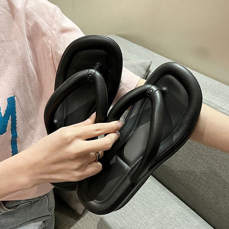 Zhao Lusi Dép Xỏ Ngón Đi Trong Nhà Đế Dày Tăng Chiều Cao Chống Trượt Cảm Giác Như Thật