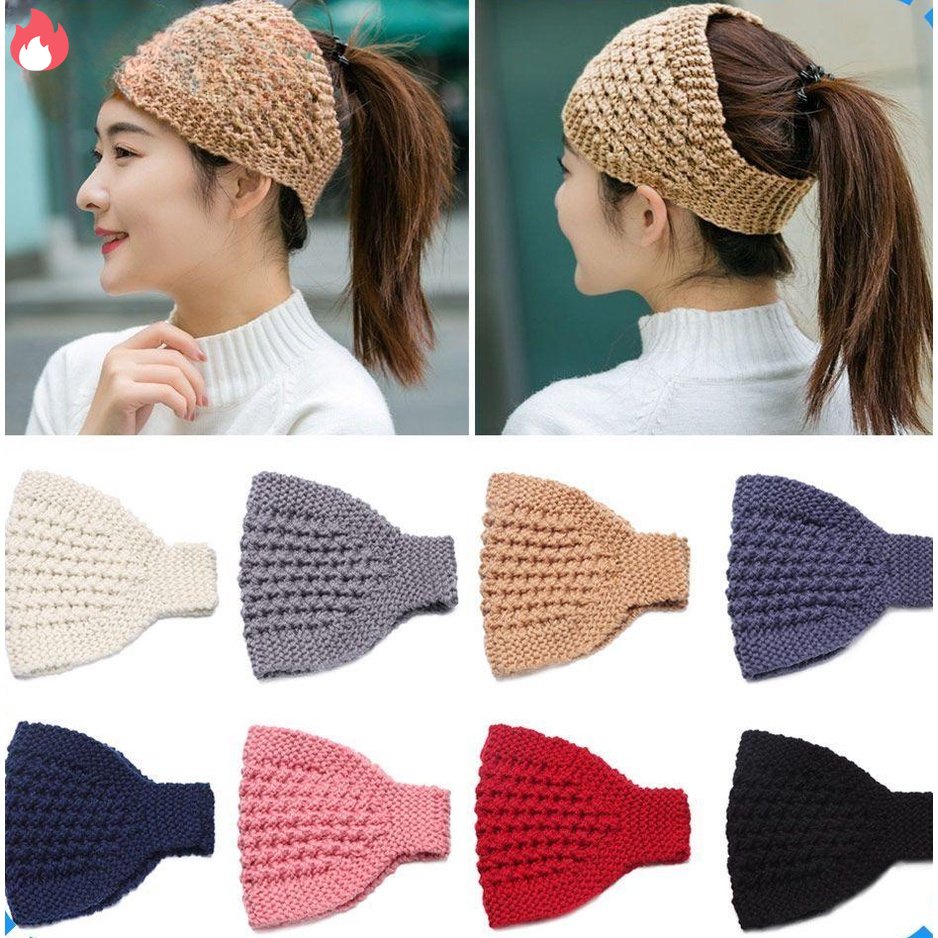 Băng Đô Đan Len Mềm Co Giãn Hình Quả Dứa Xinh Xắn Cho Nữ