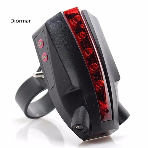 2 Đèn Laser + 5 Led Cảnh Báo Ánh Sáng Đỏ In Logo Cho Đuôi Xe Đạp