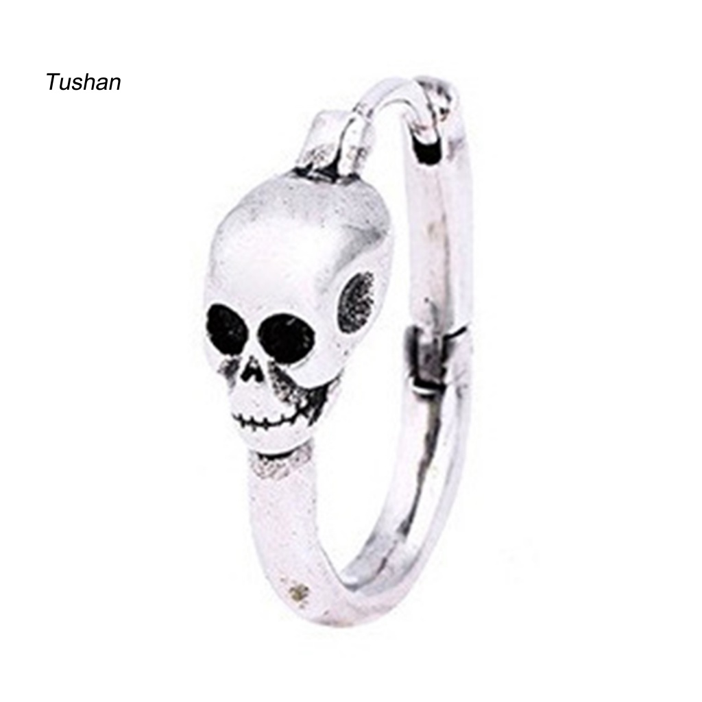 1 Khuyên Tai Hình Đầu Lâu Phong Cách Hip Hop Punk Cá Tính