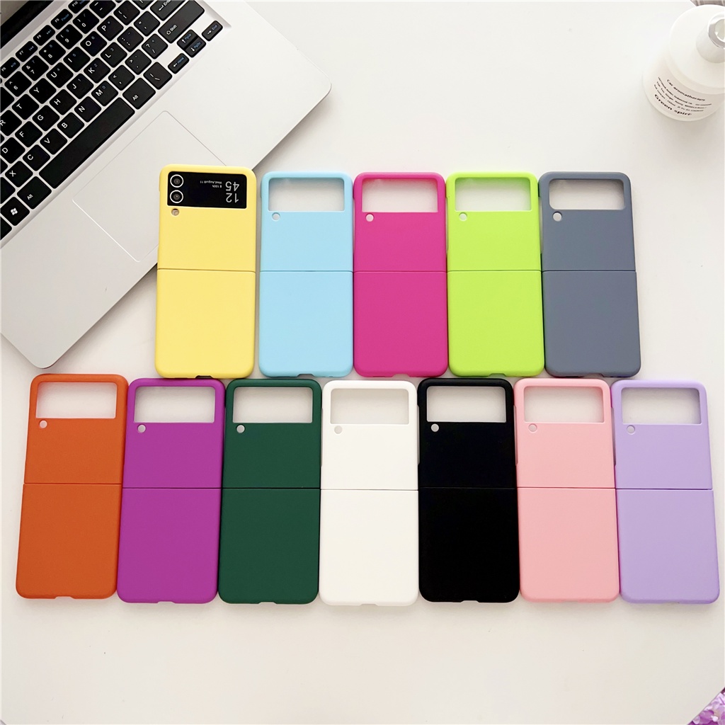Ốp Điện Thoại Màu Trơn Đơn Giản Cho Samsung Galaxy Z Flip 3 4 5G Z Flip3 Zflip3 Flip4 Zflip4