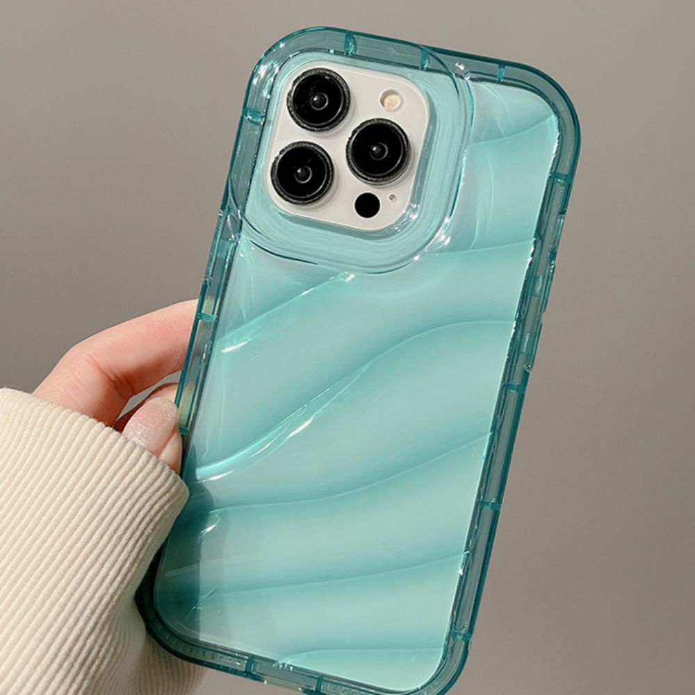 Ốp Điện Thoại TPU Mềm Chống Sốc Họa Tiết Gợn Sóng Nước Màu Pha Lê Cho IPhone 11 14 13 12 Pro Max XR XS Max 7 8 Plus SE
