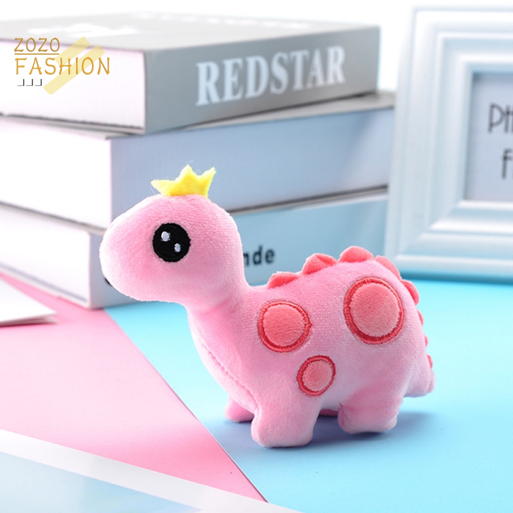 Thú Nhồi Bông Hình Khủng Long Đội Vương Miện Mini Mềm Mại Trang Trí Túi Xách