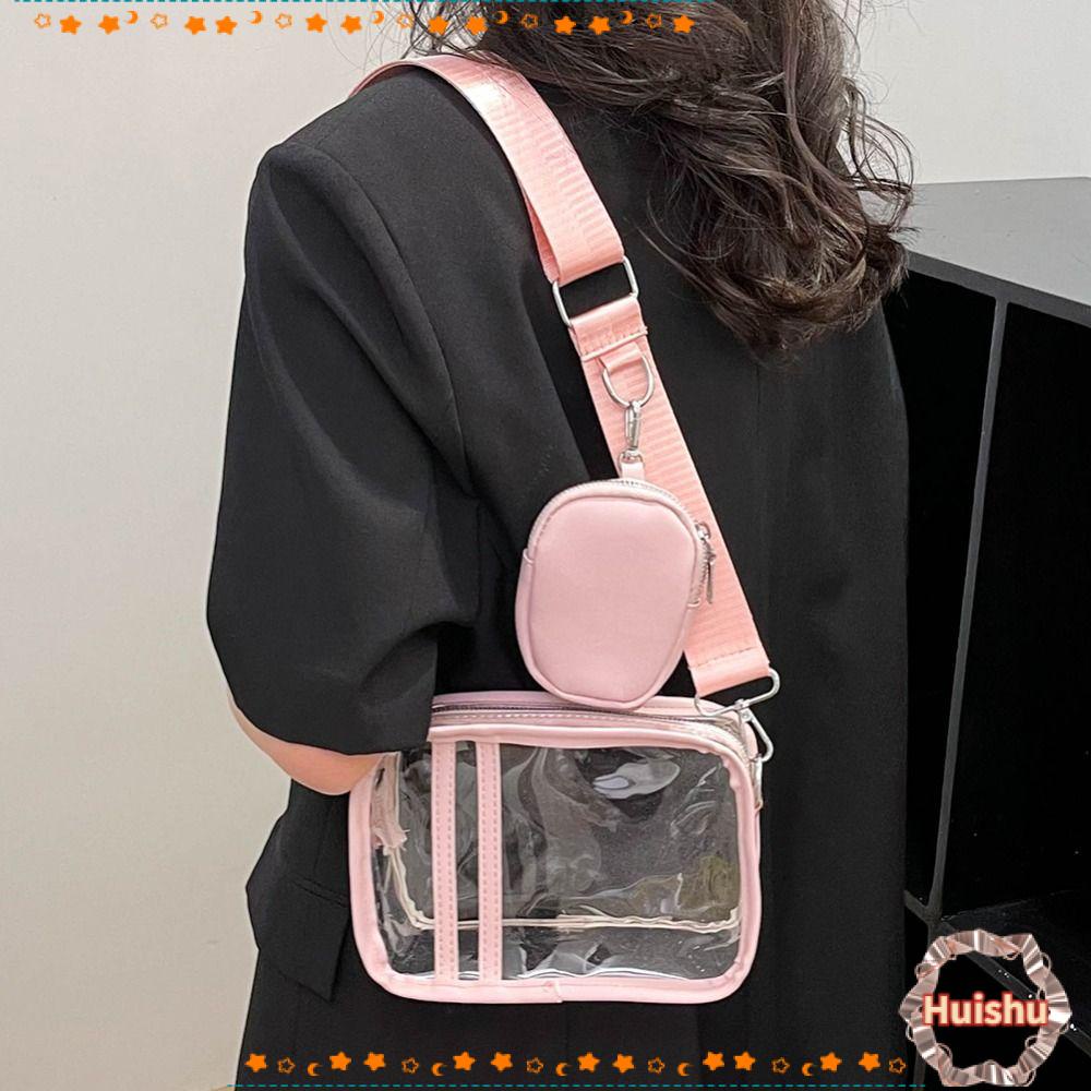 Túi Đeo Chéo Bằng Nhựa PVC Trong Suốt Thời Trang Cho Nữ