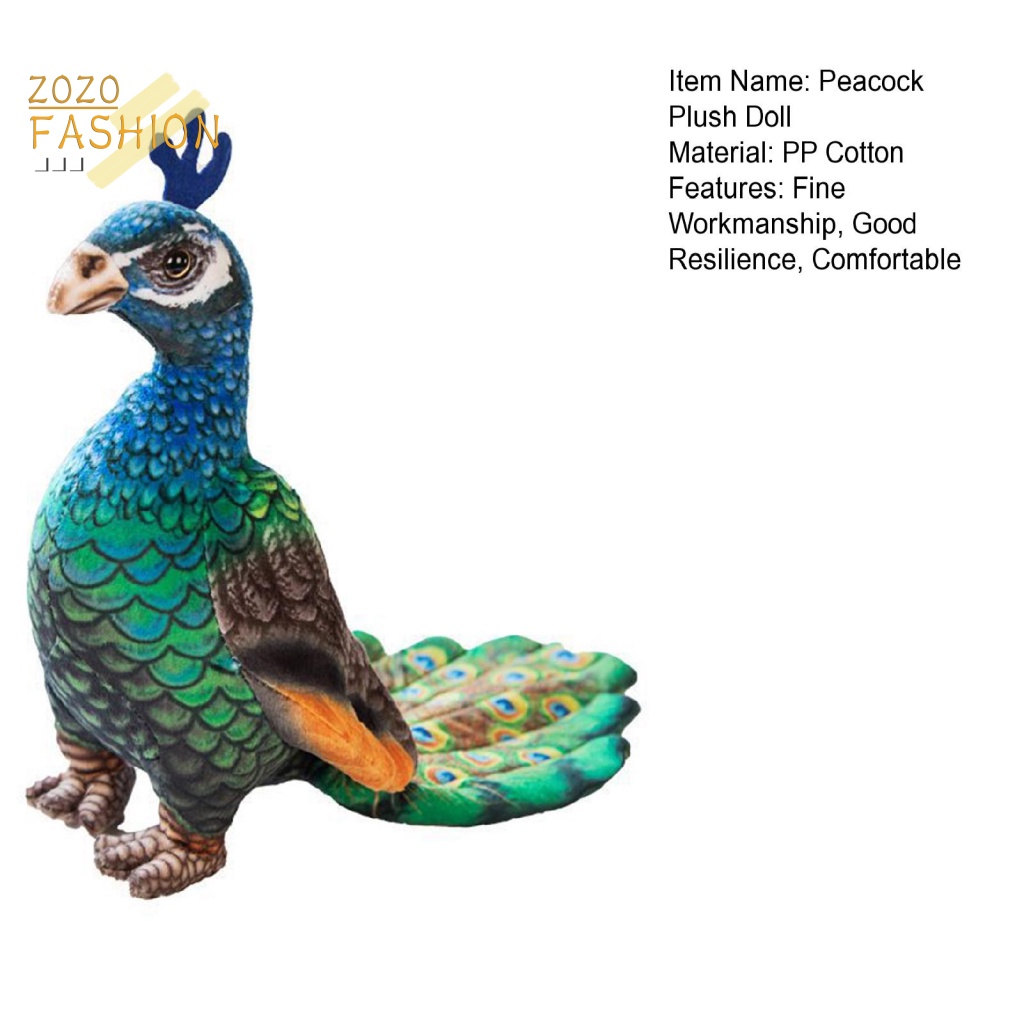 Chim Công Nhồi Bông Đồ Chơi Đàn Hồi Tốt Dành Cho Bé