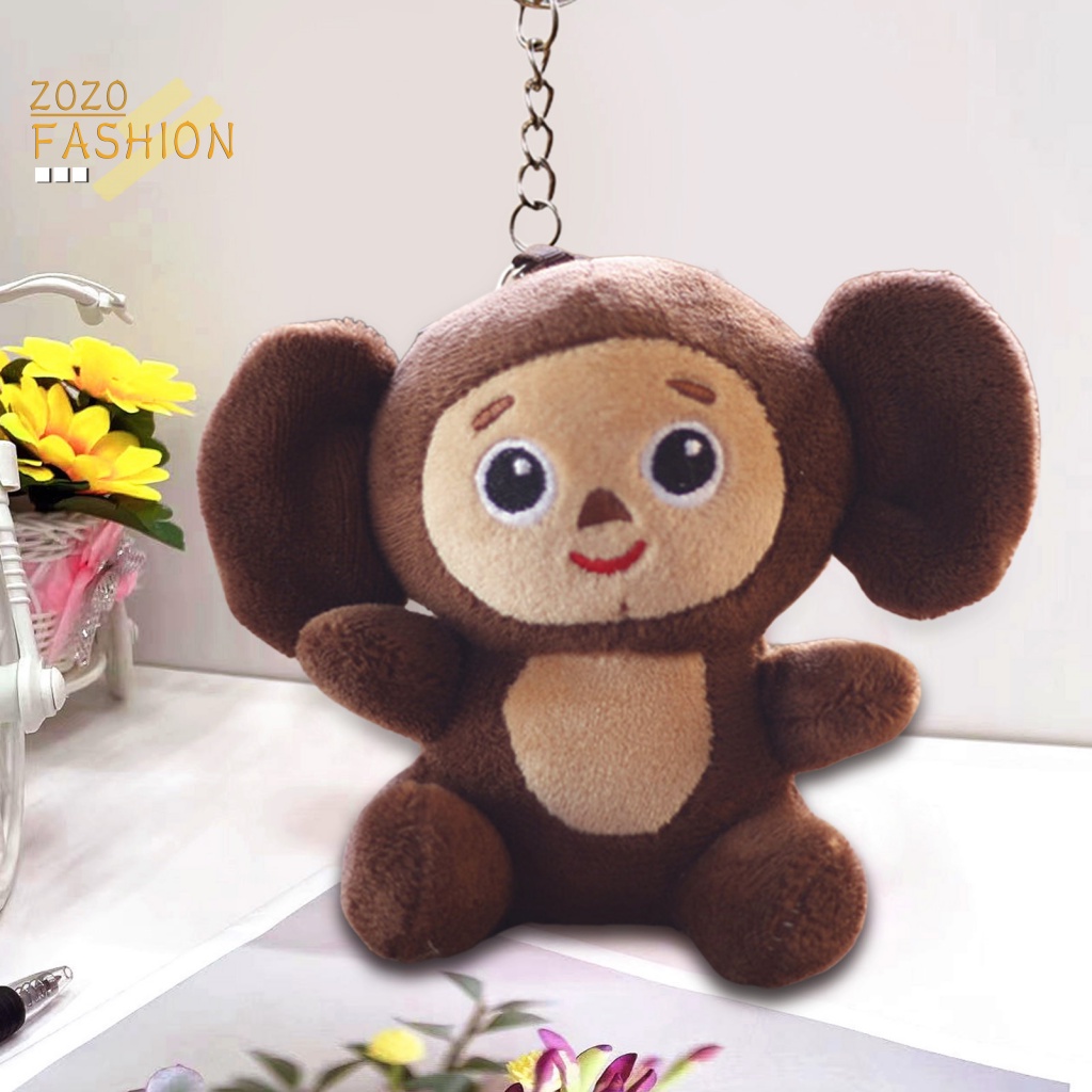 Móc Khóa Hình Khỉ Nhồi Bông Tai To Trang Trí Ba Lô