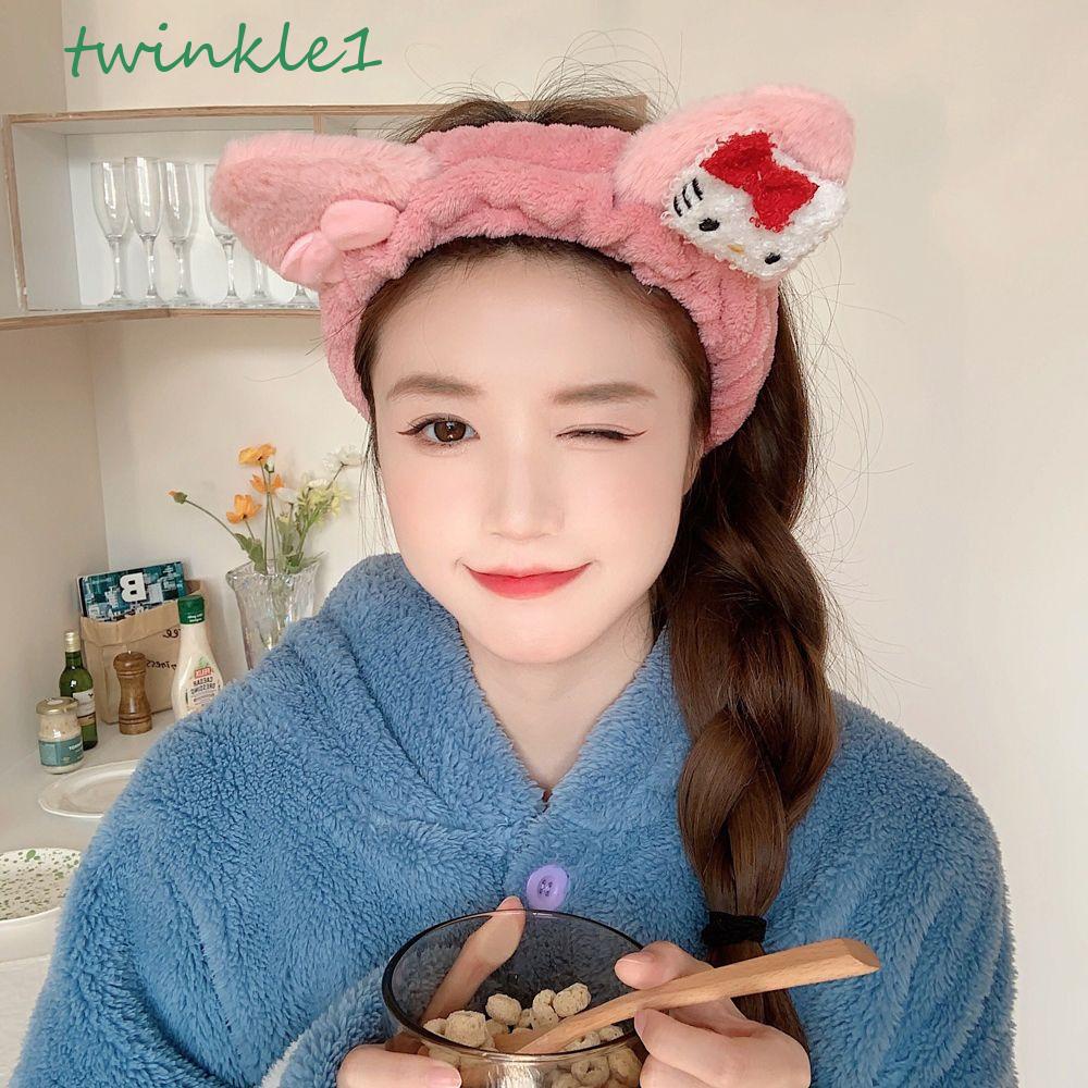 Băng Đô Cài Tóc Đính Nơ Họa Tiết Hoạt Hình Cún Kuromi Lấp Lánh Dễ Thương Cho Nữ Rửa Mặt