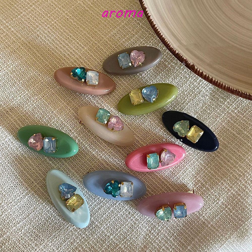 Kẹp Tóc Mini Họa Tiết Hình Học / Trái Tim Màu Sắc Ngọt Ngào Phong Cách Cổ Điển Y2k Thời Trang Cho Nữ