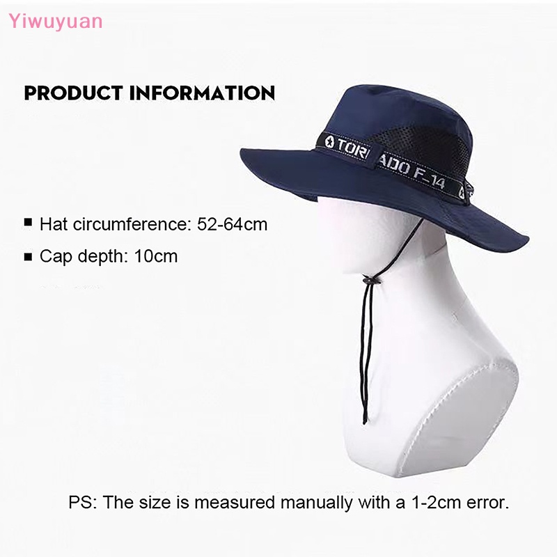 Mũ Vành Rộng Chống Nắng Chống Tia UV Dành Cho Nam Đi Câu Cá / Leo Núi Ngoài Trời Mới