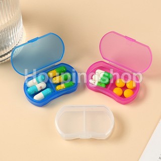 Hộp Đựng Thuốc 2 Ngăn Bằng Nhựa Nhỏ Gọn Giá Đỡ