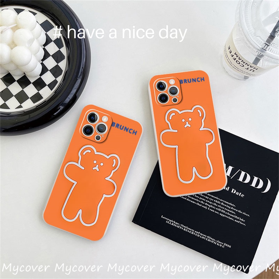 Ốp Điện Thoại Silicon Họa Tiết Gấu Hoạt Hình Cho iPhone 11 13 12 14 Pro Max X XR Xs Max 6 7 8 Plus